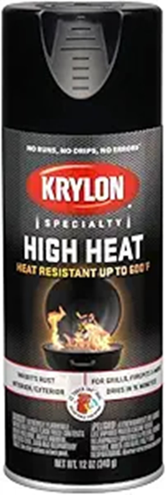 Krylon K01618777 High Heat Satin Black 12 Ounce (Pack of 1)