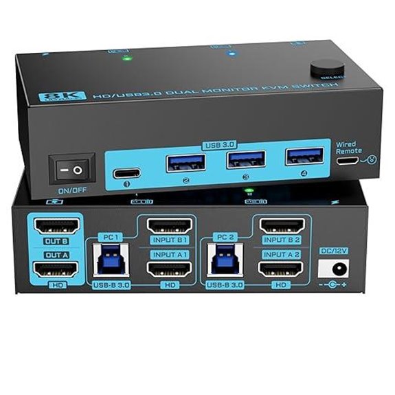 high resolution dual display kvm