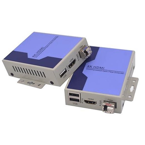 4K 30Hz HDMI Fiber Converter with KVM