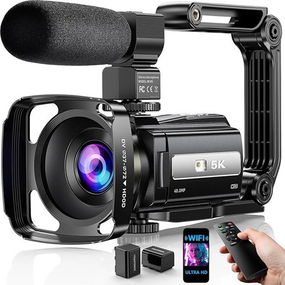 5K UHD Vlogging Camera with Microphone and Stabilizer