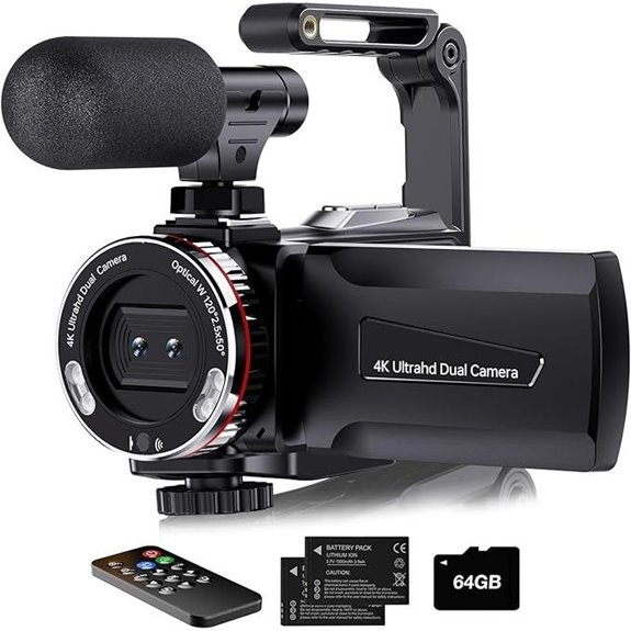 4K Vlogging Camera with Microphone Zoom Stabilizer