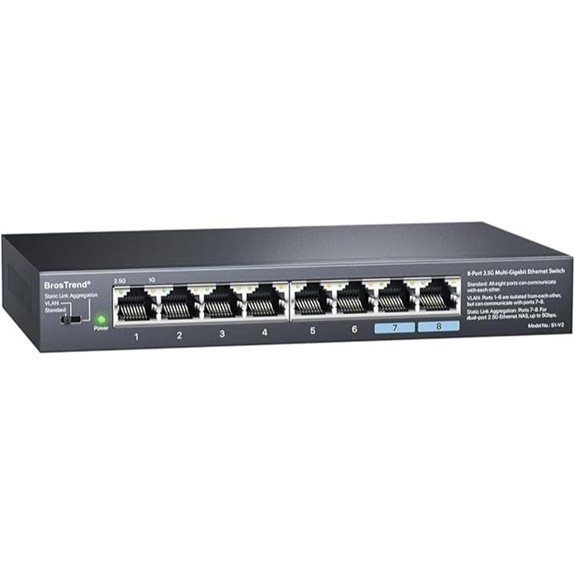BrosTrend 8-Port 2.5Gb Ethernet Switch Fanless