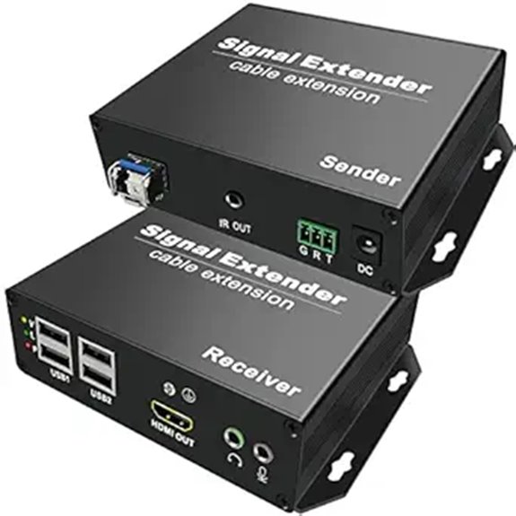 4K Fiber KVM Extender 20KM USB2.0 IR Audio