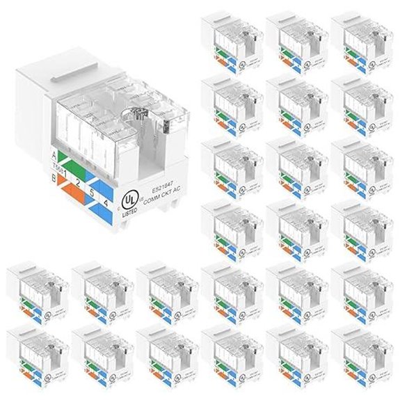 10Gbps Cat6 Keystone Jack 25-Pack
