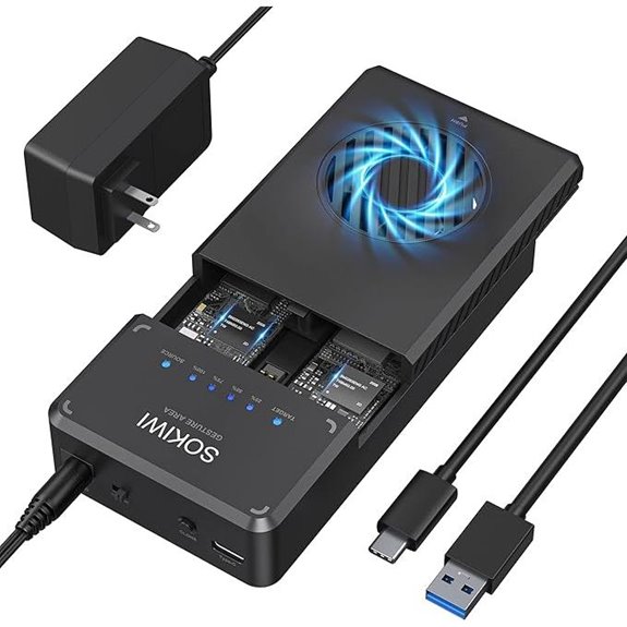 10Gbps NVMe Docking Station with Cooling Fan