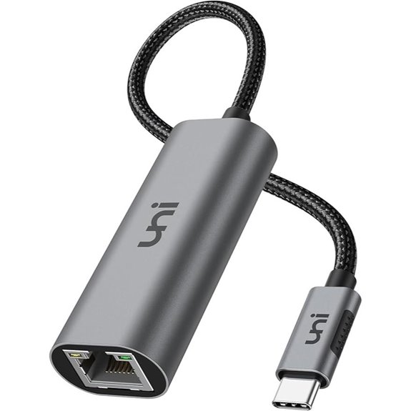 uni USB-C to Ethernet Adapter 2.5 Gbps for MacBook and PC