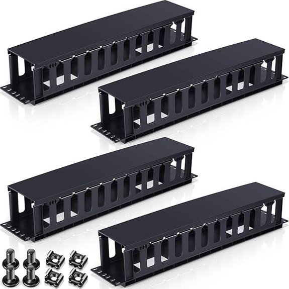 Taiyin 4-Pack Horizontal Cable Management Panel Set