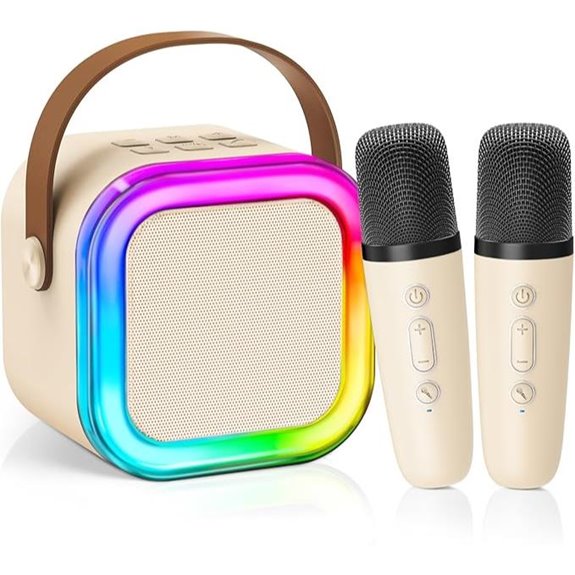 Mini Karaoke Machine for Kids with Wireless Microphones