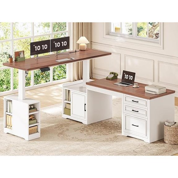 SEDETA L Shaped Electric Standing Desk with Drawers