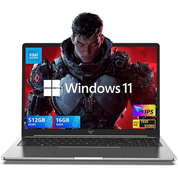 16GB DDR4 Laptop with 512GB SSD and 15.6 FHD Display