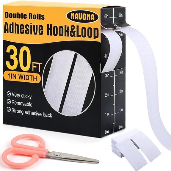 Navona 30Ft Hook and Loop Strips with Adhesive