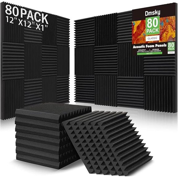 80 Pack Acoustic Foam Panels for Soundproofing
