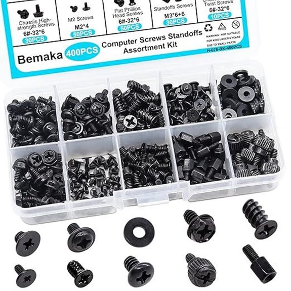400Pcs Computer Screws Assortment Kit for DIY PC