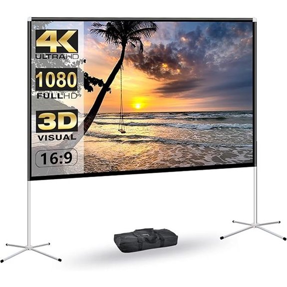 Portable 80-Inch 4K Outdoor Projector Screen with Stand