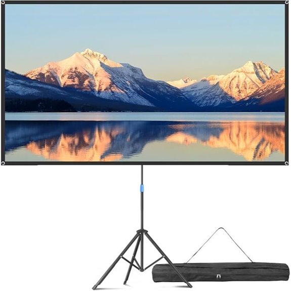 Portable 80-Inch Outdoor Indoor Projector Screen with Stand