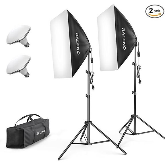 RALENO 20x28-Inch Softbox Lighting Kit with LED Bulbs