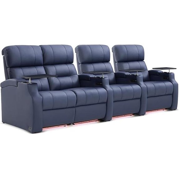 Weilianda Leather Recliner Sectional with Power Headrest