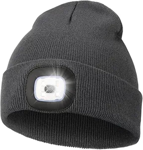 MELASA Unisex LED Beanie with Rechargeable Light