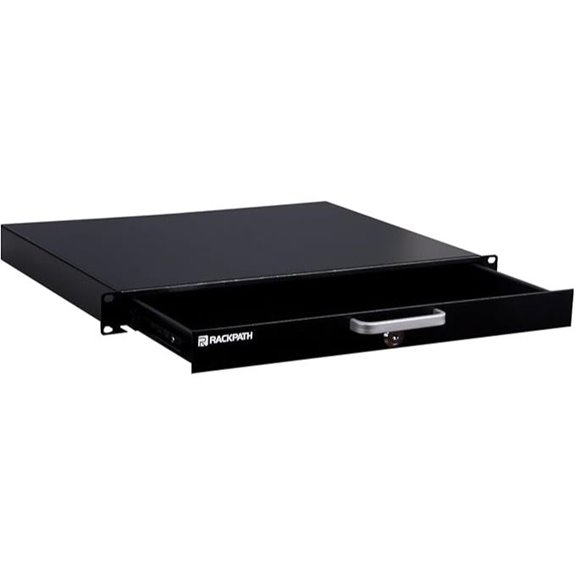 RackPath 1U Lockable Rack Mount Drawer