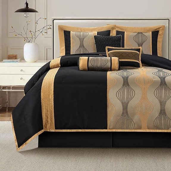 King Comforter Set with Pillows and Bed Skirt