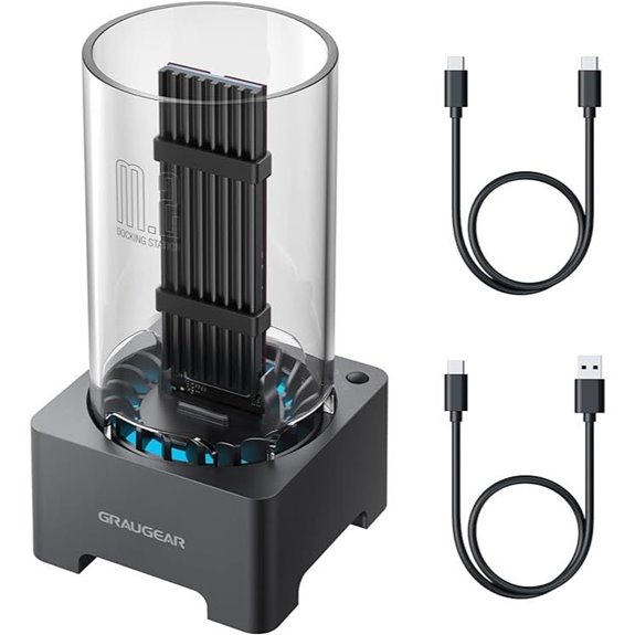 GRAUGEAR M.2 NVMe/SATA SSD Enclosure with Cooling