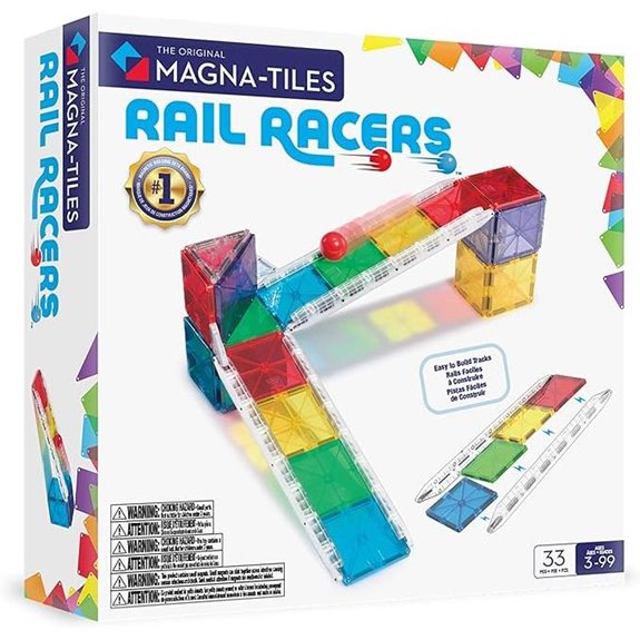 Magna-Tiles Rail Racers 33-Piece Magnetic Construction Set