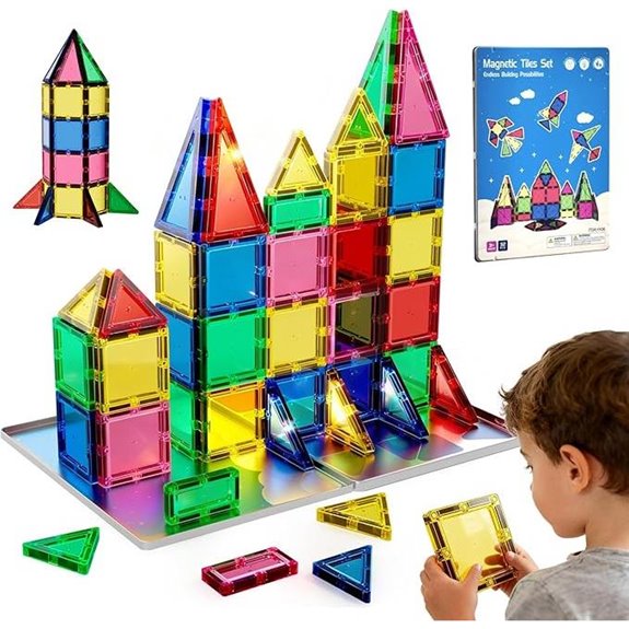 Magnetic STEM Tiles for Kids (32PCS Storage Box)
