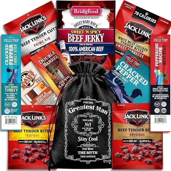 Beef Jerky & Cheese Gift Basket for Men