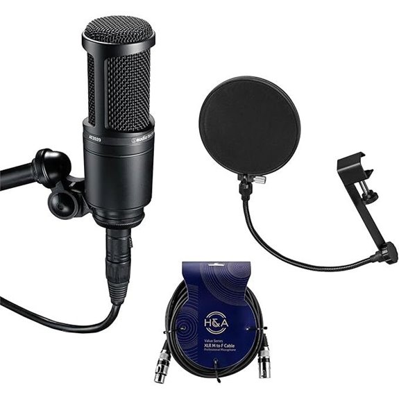 Audio-Technica AT2020 Microphone Bundle with Pop Filter