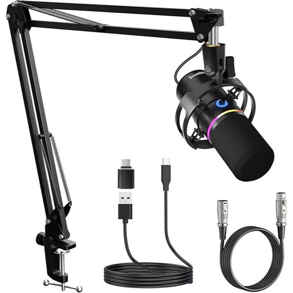 XLR/USB Microphone Kit with Boom Arm and Noise Cancellation