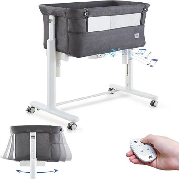 Automatic Baby Bassinet with Wheels and Adjustable Heights