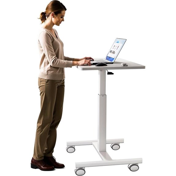 Portable Adjustable Mobile Laptop Desk with Wheels