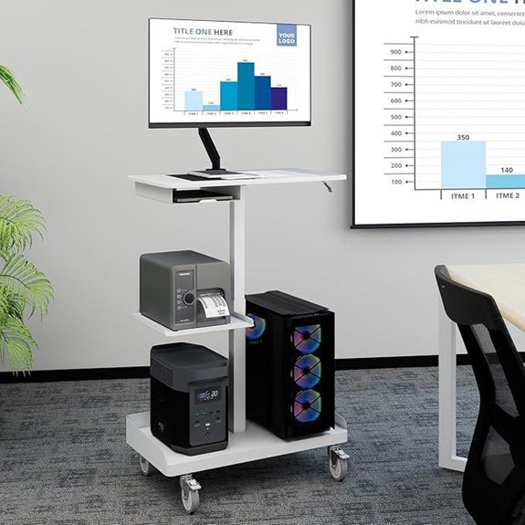 Natwind Mobile Workstation Cart with Monitor Mount