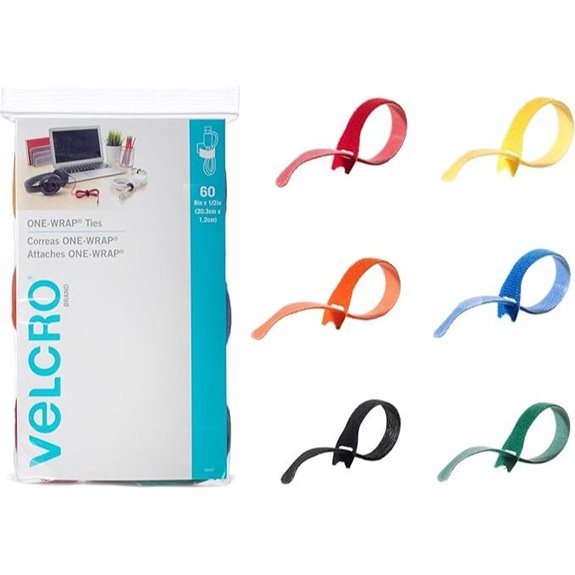 VELCRO ONE-WRAP Cable Ties 60-Pack Multicolor