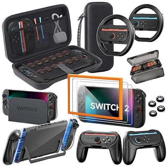 Nintendo Switch 16-in-1 Accessories Bundle with Case and Protectors