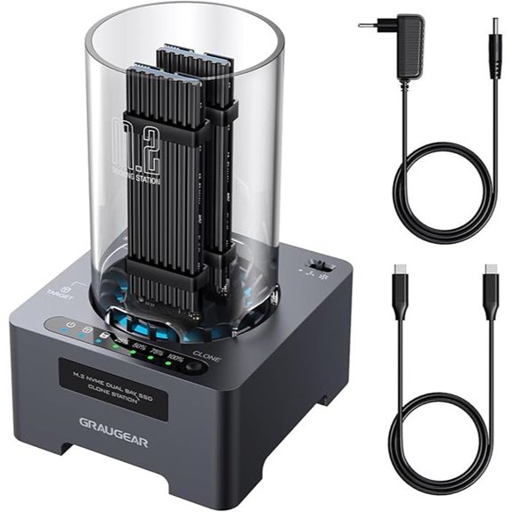 GRAUGEAR NVMe M.2 SSD Cloner Docking Station