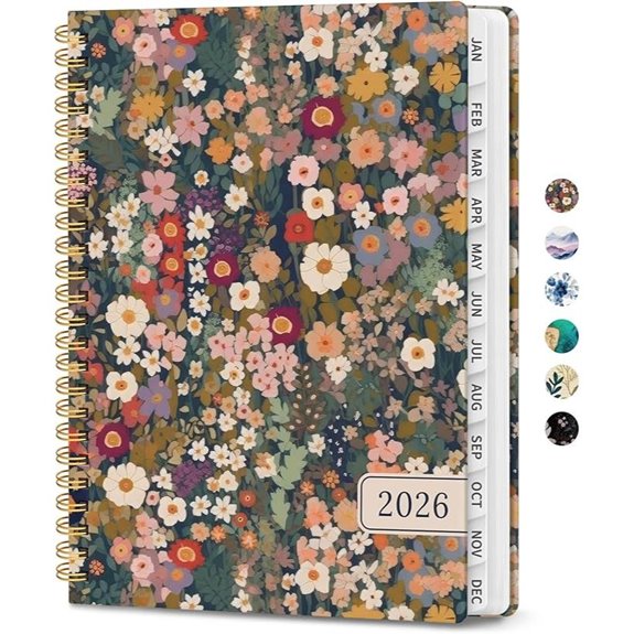 2026 Weekly & Monthly Planner with Tabs and Pocket