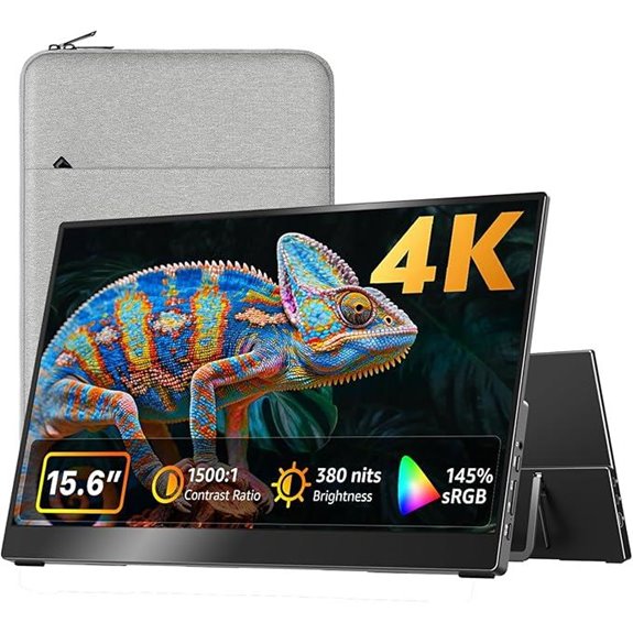 Portable 15.6 4K UHD Monitor with Speakers and VESA