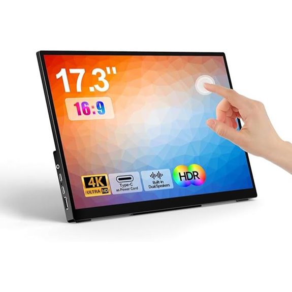 Portable 17.3 4K Touchscreen Monitor with Speakers