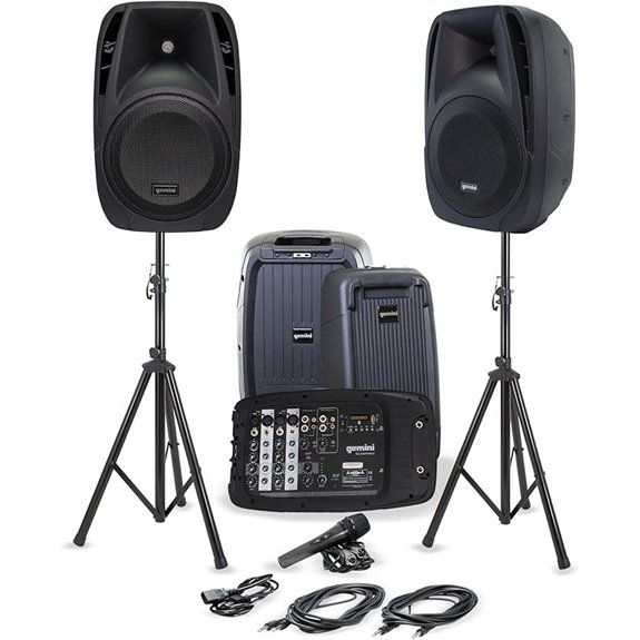 Gemini 600W Portable PA System with Stands