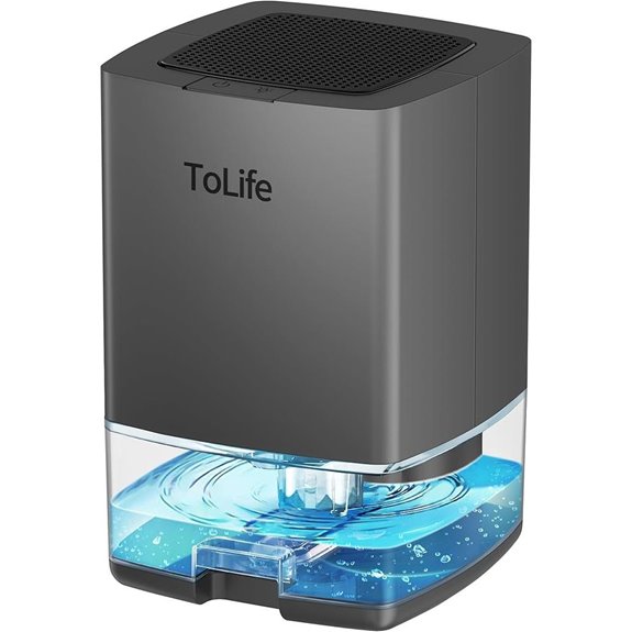 ToLife Portable Dehumidifier with LED Light and Auto-Off