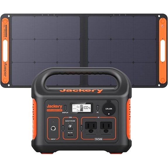 Jackery Solar Generator 300 with Panel and AC Outlet
