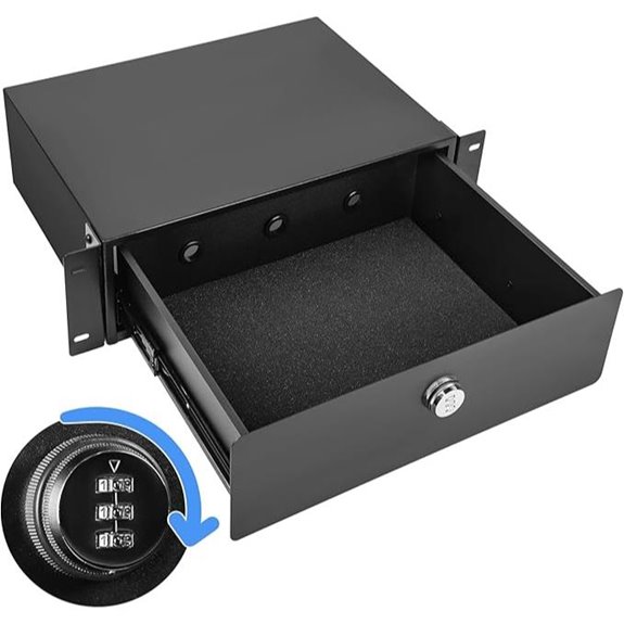 3U Rack Mount Drawer with Lock and Foam Padding