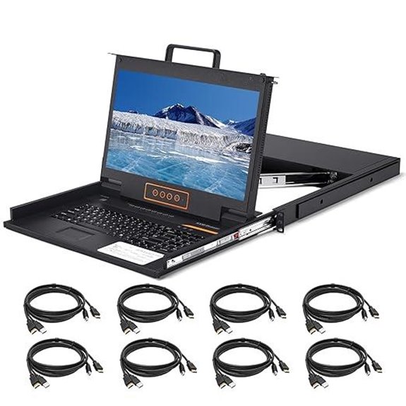 8-Port HDMI KVM Rack Mount Console with Monitor