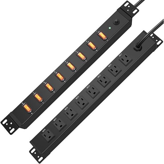 HHSOET 1U Rack Surge Protector with Switch