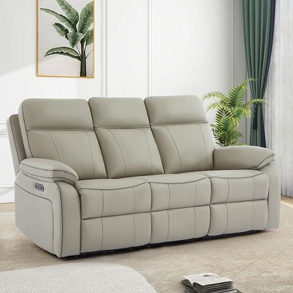 Power Reclining Sofa with Fold-Down Table and USB