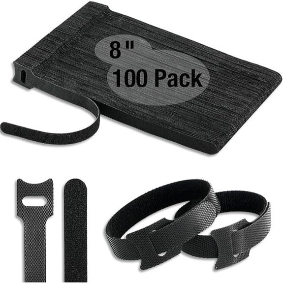 100 Pcs 8-Inch Reusable Cable Ties and Clips