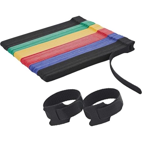 120 PCS Reusable Cable Management Ties (5 Colors)