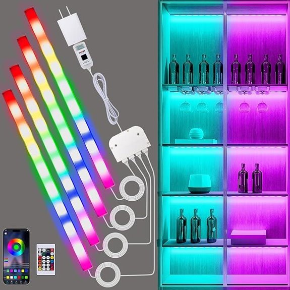 JUSJUBR RGB Shelf Lights with App & Remote Control