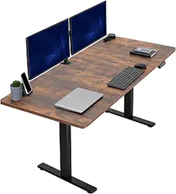 VIVO Electric Rustic Standing Desk 71x30 inches
